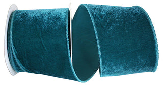 Teal 4" Plush Velvet Ribbon