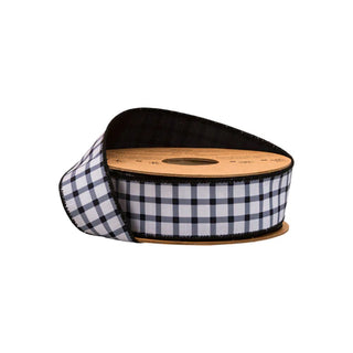 Black Grid Wired Ribbon 1.5"