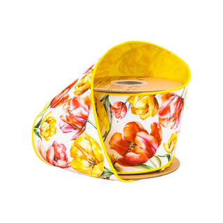 Tulips White Ribbon 4"