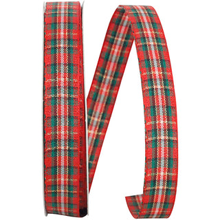 5/8" Plaid Glimmer Ribbon