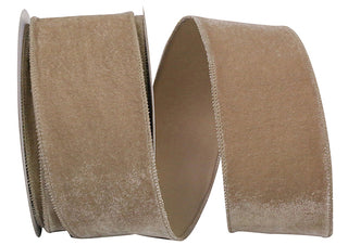 Taupe Velvet Ribbon 2.5"