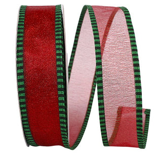 1.5" Red Green Trim Ribbon