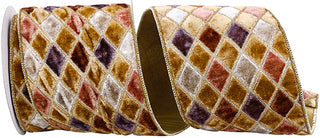 Taupe 4" Diamond Velvet Ribbon