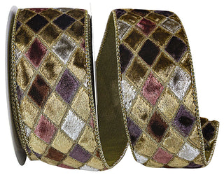 Taupe Jewel Velvet Ribbon 2.5"