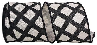 Lattice Burlap Wired 4"