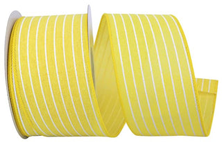 Yellow Pin Stripe Ribbon 2.5"