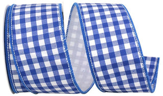 Gingham Cobalt Ribbon 2.5"