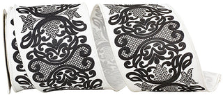 Black Filigree Ribbon 4"