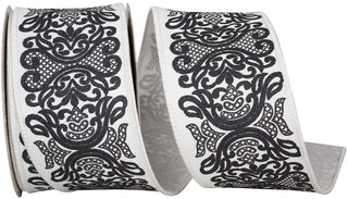 Black Filigree Ribbon 2.5"