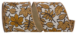 Leaves Jacquard Ribbon 4" 5Yds W