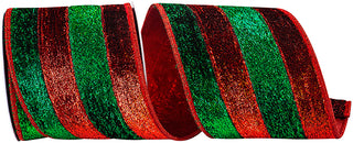 4" Metallic Red/Green Ribbon