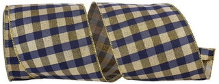 Metallic Check Ribbon  4"