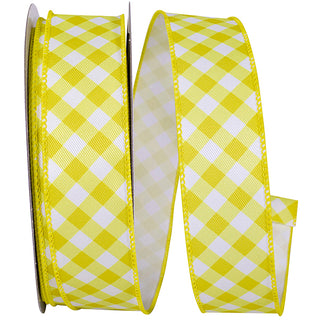 Yellow Gingham Twill Ribbon