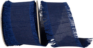 1.5" Navy Dupioni Fringe Ribbon
