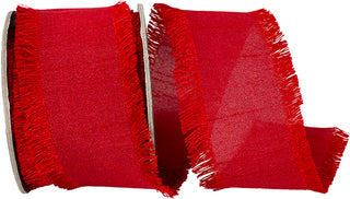 1.5" Red Dupioni Fringe Ribbon