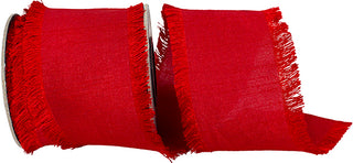 2.5" Red Dupioni Fringe Ribbon