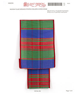 Plaid Grand Stripe Ribbon 2.5"