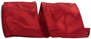 4" Red Metallic Dupioni Ribbon