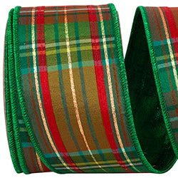 Plaid Verde Ribbon 2.5"