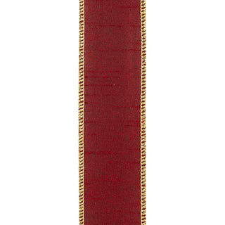 Scarlet/Gold Dupioni Ribbon 1.5" W