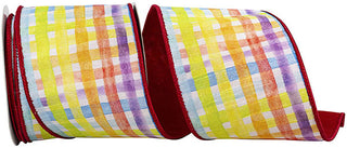 Water Color Plaid Ribbon 4"