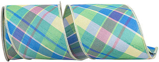 Pastel Plaid Ribbon 4"