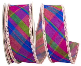 Magenta Plaid Ribbon 1.5"