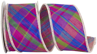 Magenta Plaid Ribbon 2.5"