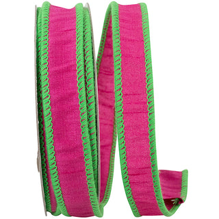 7/8" Fuchsia Lime Ribbon