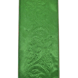 4" R/G Paisley Jewel Ribbon