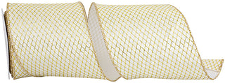Ivory Gold 4" Mesh Ribbon