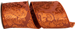 4" Copper Filigree Velvet Ribbon