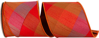 4" Burnt Sienna Plaid Ribbon
