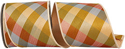 Plaid Fall Diagonal Dupioni Ribbon