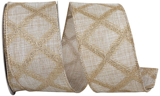 2.5" Champagne Lattice Ribbon