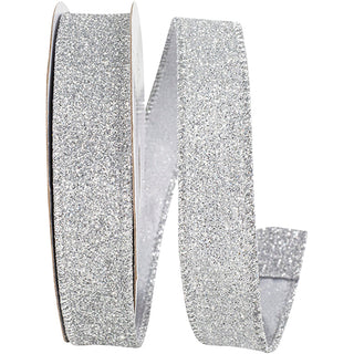 7/8" Silver Glitter Ribbon