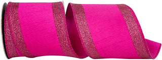 Fuchsia Glitter Edge Ribbon 4"