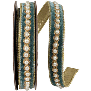 1" Teal Pearl Deluxe Ribbon