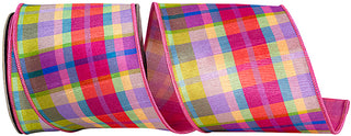 Strawberry Plaid Ribbon 4"