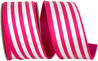 Fuchsia Stripe Twill Ribbon 2.5"