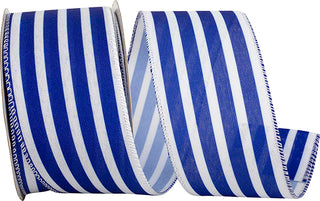 Blue Striped Linen Ribbon