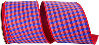 Red/Blue Check Ribbon 4"