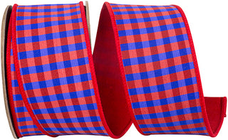 Red/Blue Check Ribbon 2.5"