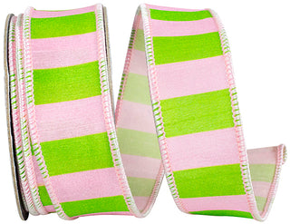 Pink/Lime Cabana Ribbon 1.5"