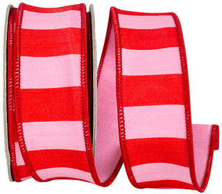 Red/Pink Striped Ribbon 1.5"