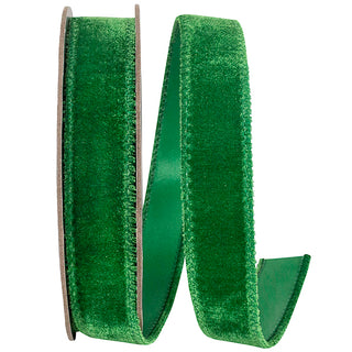 Green Velvet Ribbon 1"