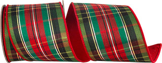 Plaid Metallic Dupioni Ribbon 4"