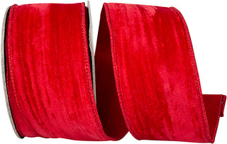 2.5" Red Crushed Velvet Ribbon
