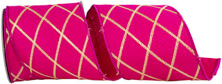 Hot Pink Diamond Ribbon 4"