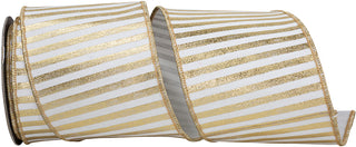 Metallic Bars White/Gold 4" W